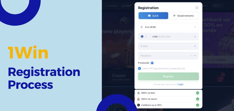 1Win casino | Registration Process