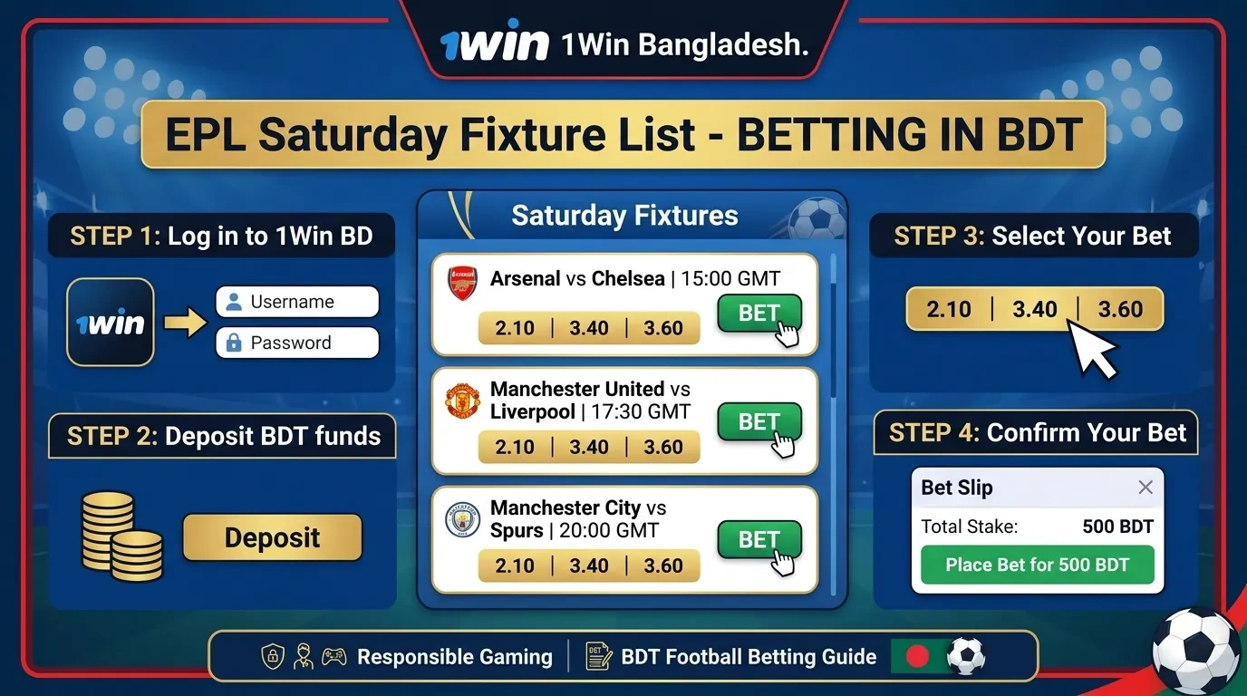 1Win Bangladesh: EPL Betting — How to Work a Saturday Fixture List in BDT